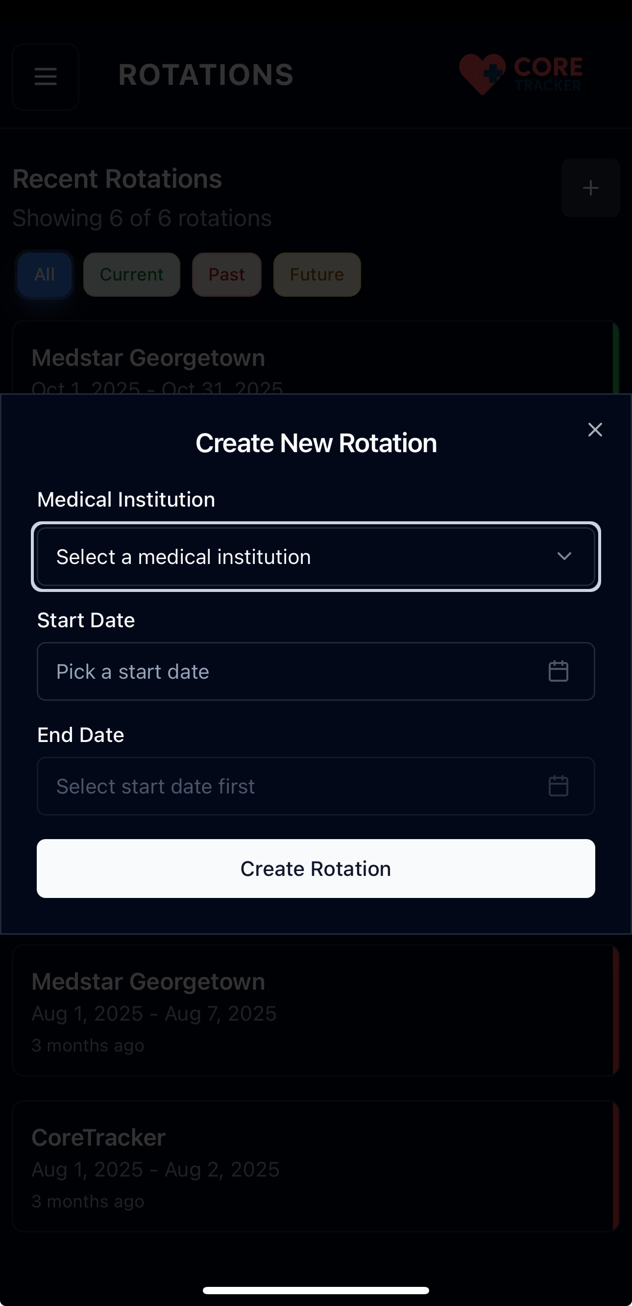 Create Rotation Form