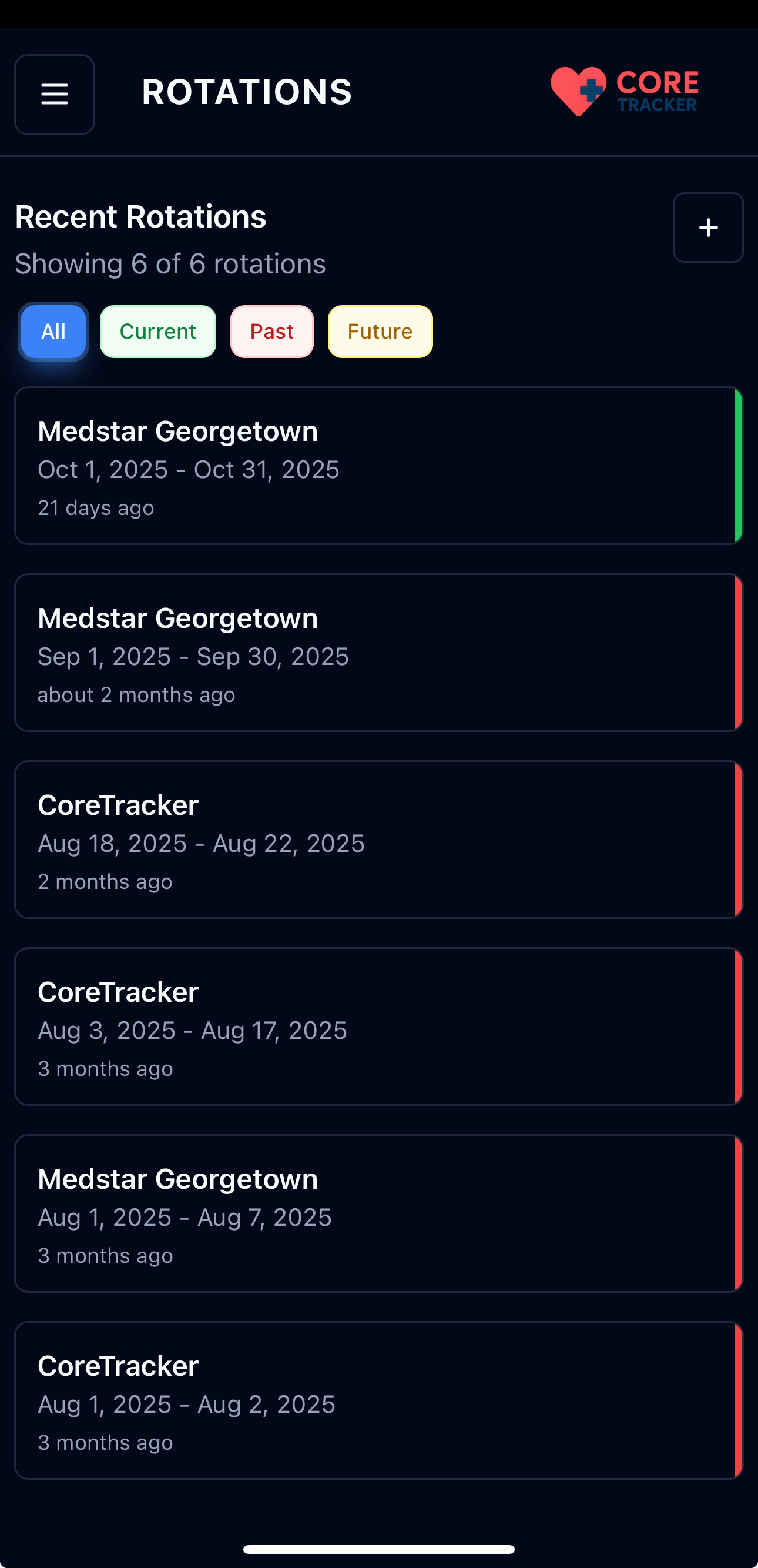 Rotations Page Overview